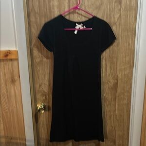 Short Sleeve Black Knit Dress